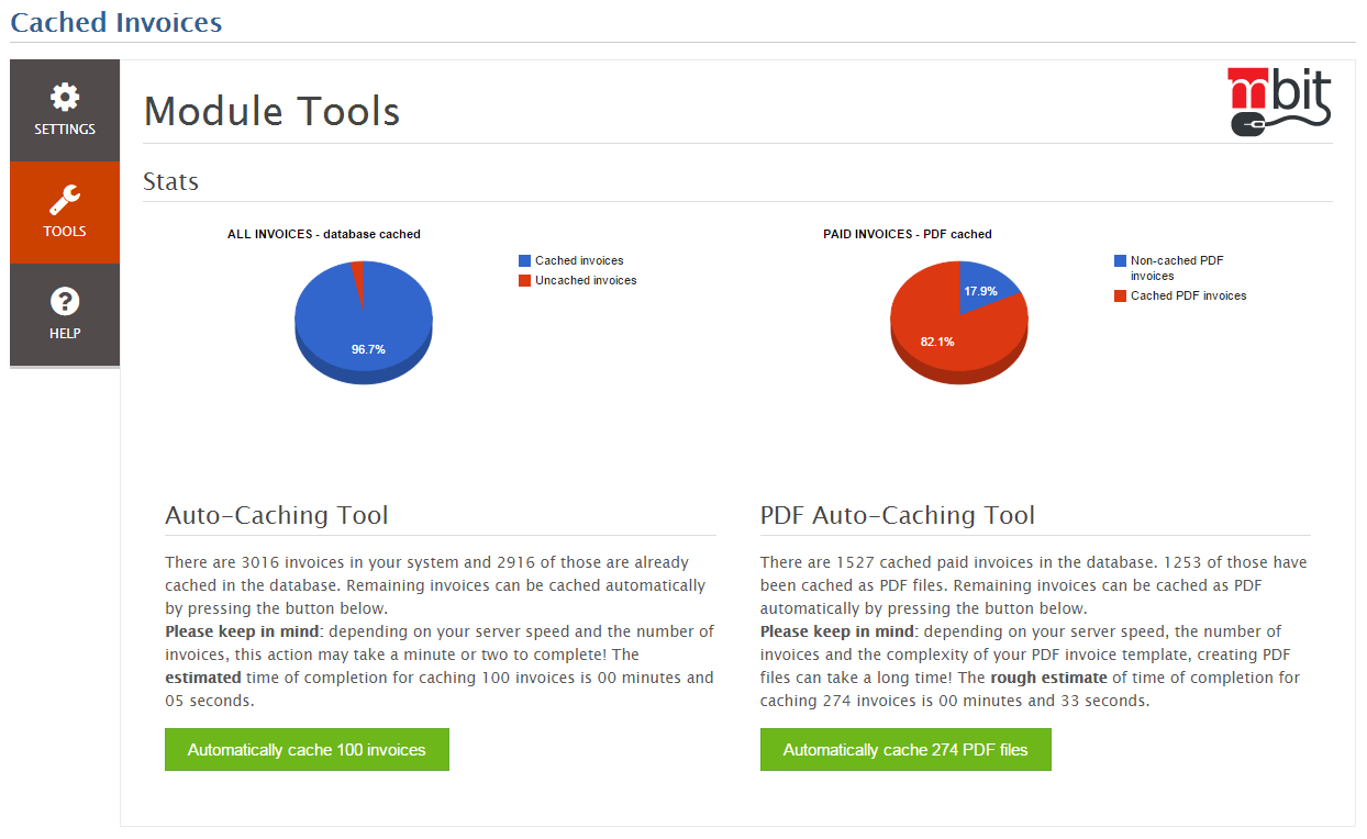 Caching and maintenance tools